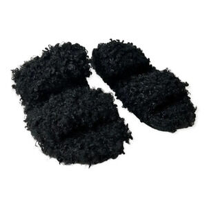 UBFEN  Black Boucle Orthotic Slippers 7